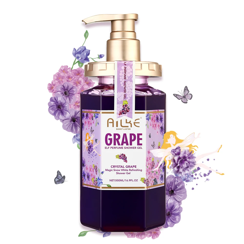 

AILKE Organic Moisturizing Skin Care Grape Perfume Spa and Bathing Whitening Shower Gel