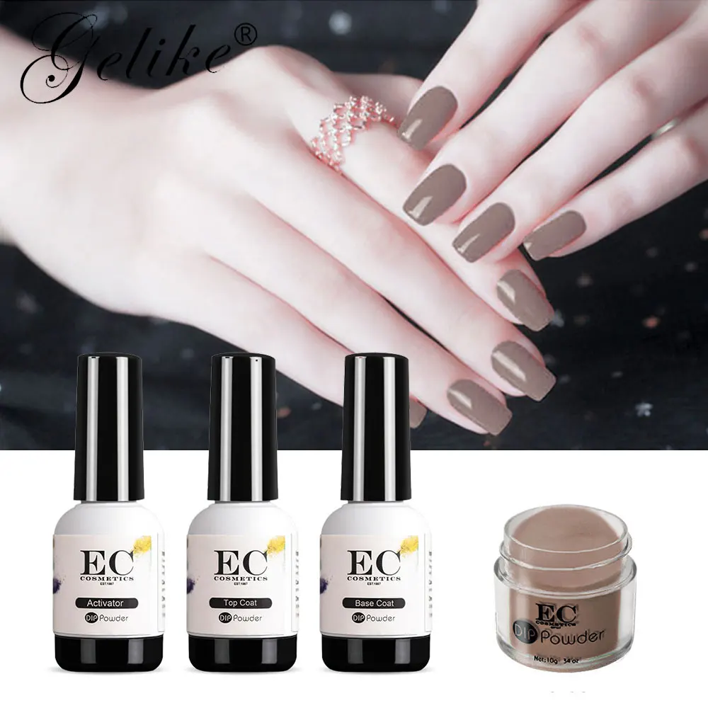 

EC oem odm your logo organic colored private label 1oz jar container packaging powder dip nail kit acrylic dipping powder set