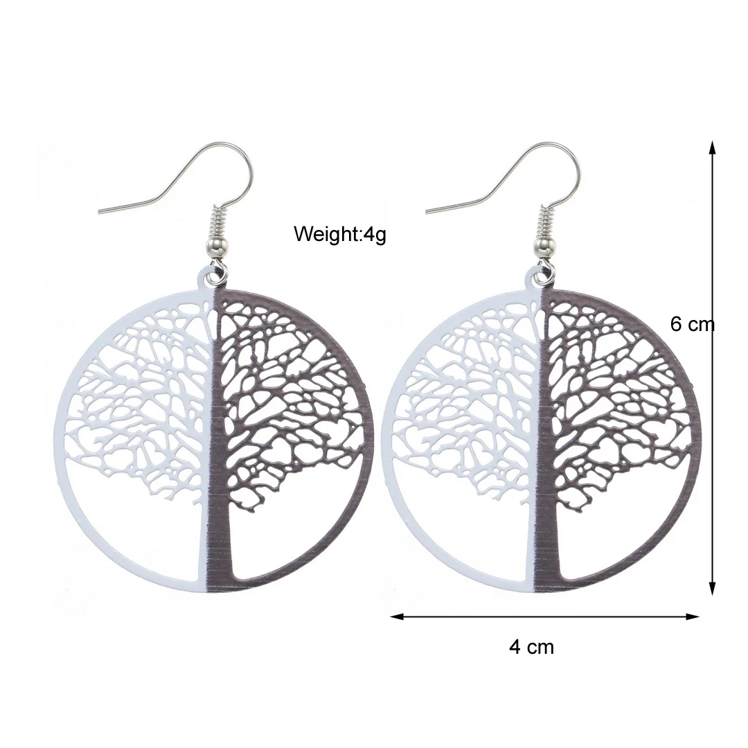 

Tree Of Life Drop Jewelry Earrings Wire Wrapped Crystal Pendant Natural Tumbled Gemstone Earrings for Girls Ladies, Picture shows