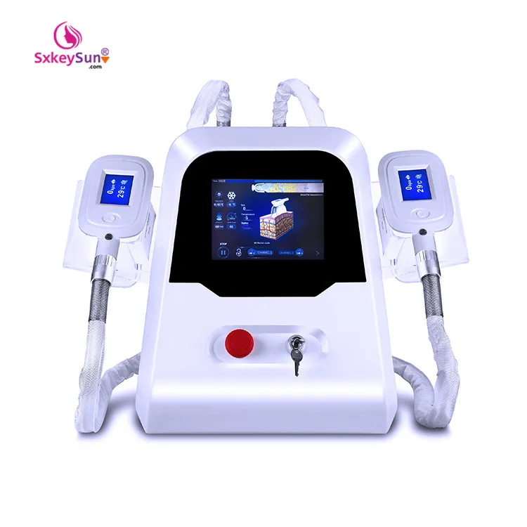 

korea portable skin cooling 2 handles cryo therapy facial fat frozen cryolipolysis cell reduction slimming machine for home us