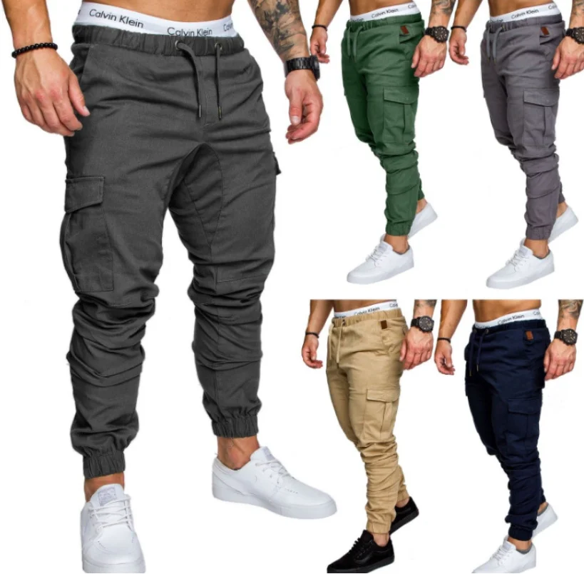 

2020 Fashion Simple Multi Pocket Sports Overalls Men Camouflage Fitness Pants Running Training Pants, S pictures
