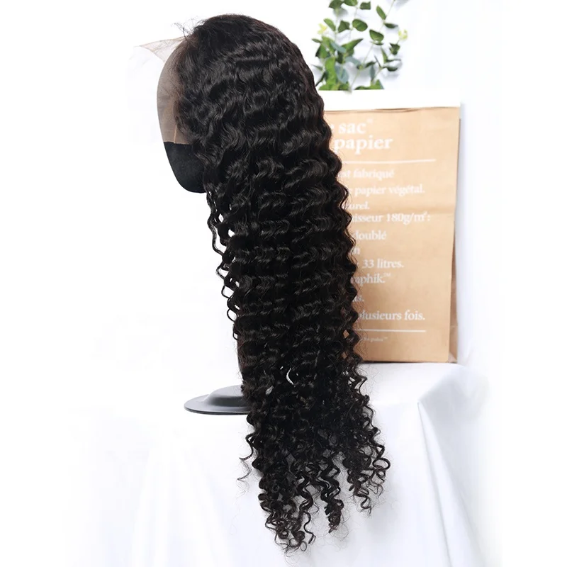 

Wholesale Kinky Curly Virgin Brazilian Remy Human Hair Lace Front Wigs Deep Curly 360 Lace Frontal Closure Wig with Baby Hair