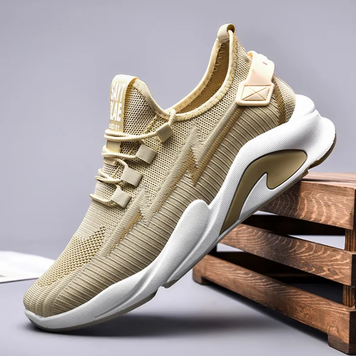 

New fashion fast delivery comfort breathable flying knitting student men's running sports shoes trainers turnschuh