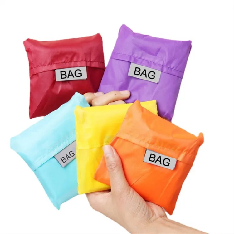 

Logo Shoulder Women's Handbags Folding Storage Pouch Shopping Bag Reusable Eco-friendly Waterproof Shopping Backpacks, 10 colors