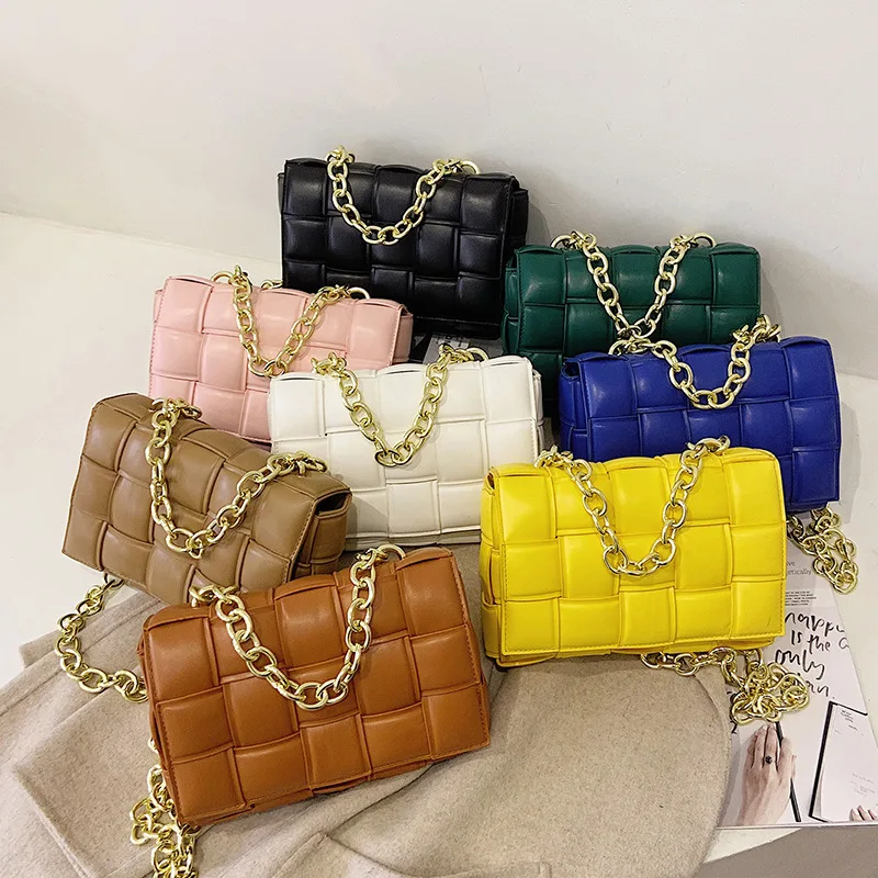 

18colors Luxury designer woven purses women famous brands weave purse and ladies handbags women chain tote purses 2021 for women