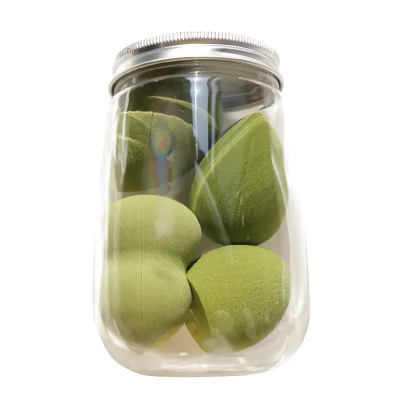 

Custom Makeup Remover Sponge Jar Bottle Set Wholesale Liquid Foundation Powder Application Makeup Blender Sponge Set
