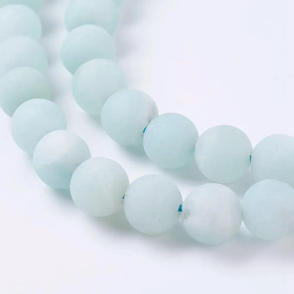 

PandaHall 6mm Natural Frosted Round Amazonite Bead