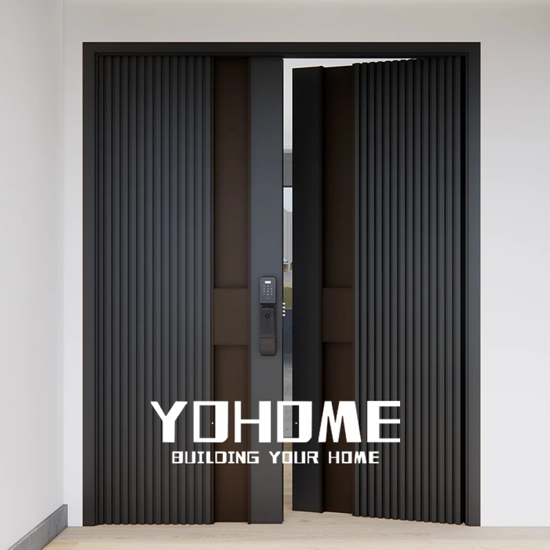 

China's top manufacturer aluminium front metal double doors for houses from entry double security metal doors