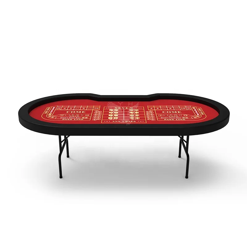 

YH 96inch Factory Price Casino Crap Table Oval Easy Folding Steel Leg Dice Craps Table For Sale