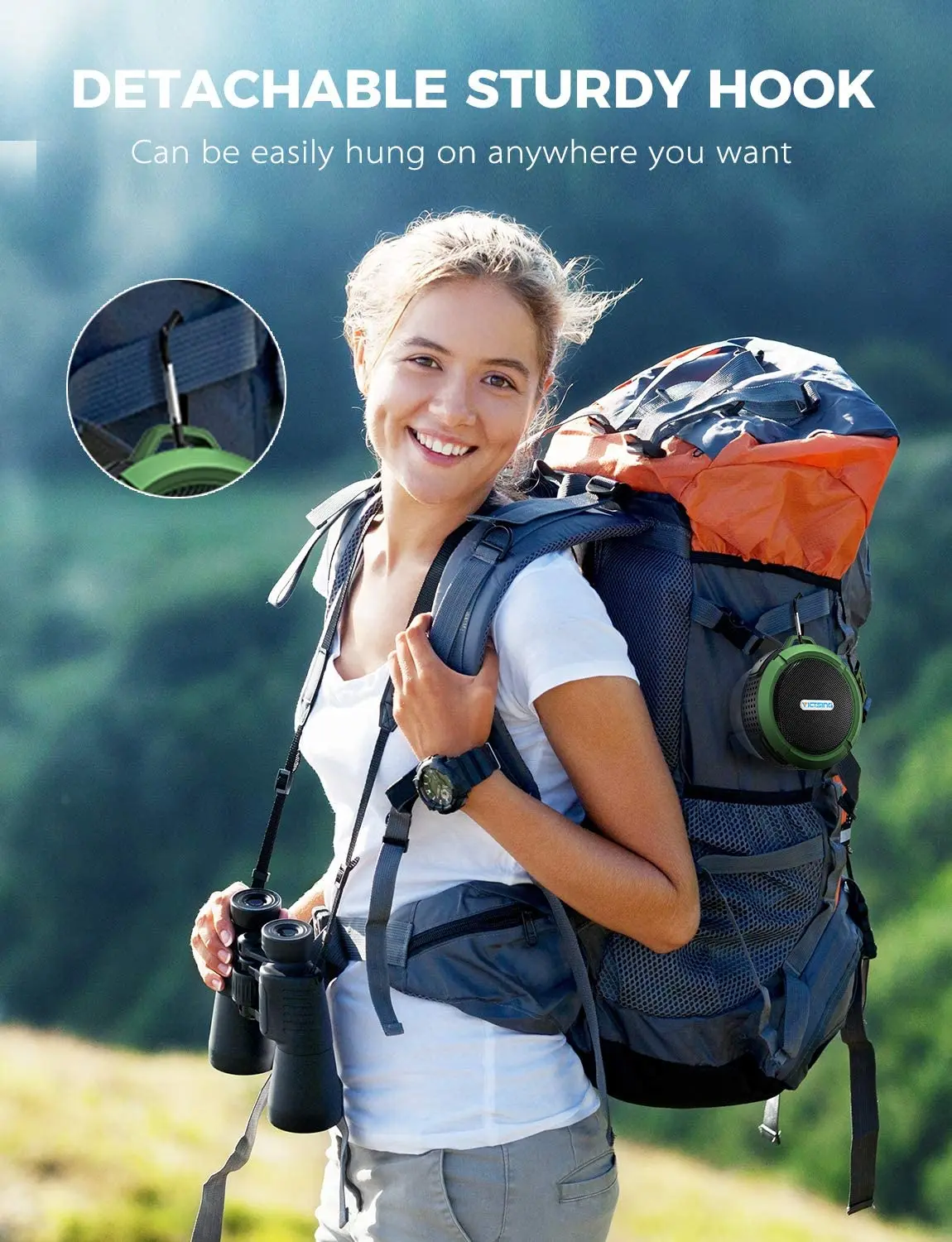 Outdoor Waterproof Wireless Speaker Mini Shower Travel bt Speaker with Loud Stereo Sound Suction Cup and Hook - ANKUX.COM
