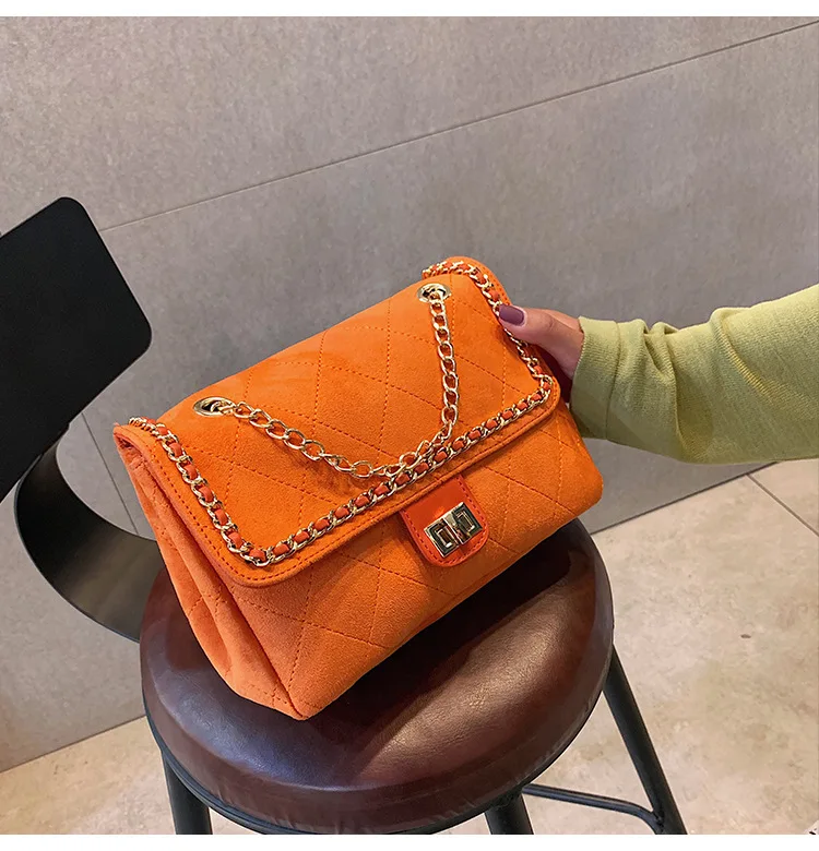 

Fashion faux suede ladies handbags with bigger and smaller size, not 2 pcs a set bags, wholesale handbags for women 2019, Black, green,yellow,orange