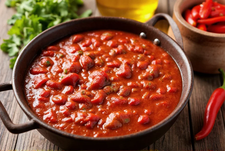 Homemade chili preparation showing fresh ingredients and cooking process for healthy chili