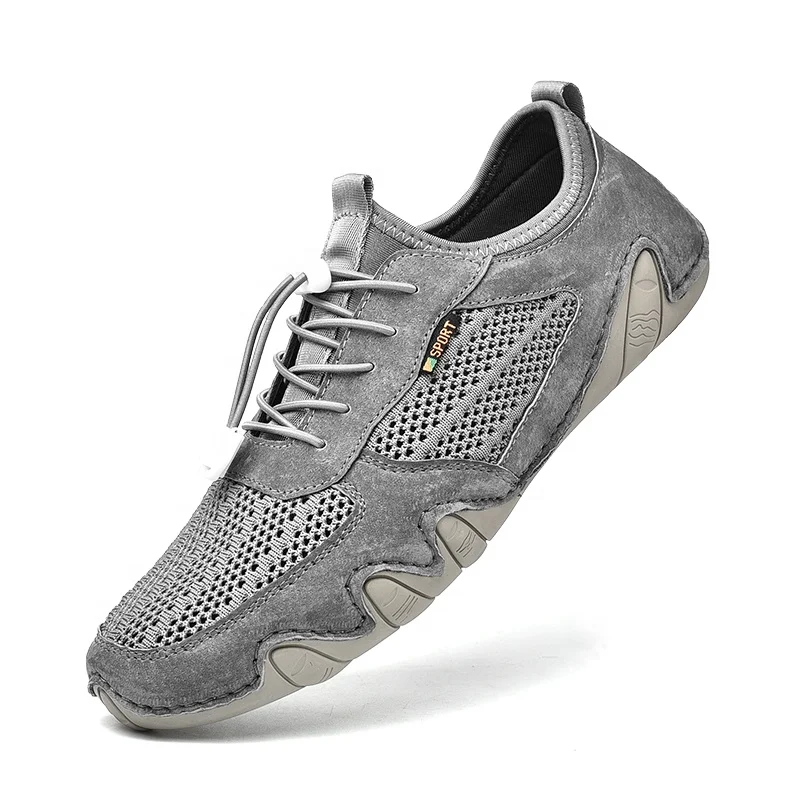 

Summer Hand Made Breathable Outdoor Shoes For Men Men's Casual Shoes Mesh Men Leather Shoes
