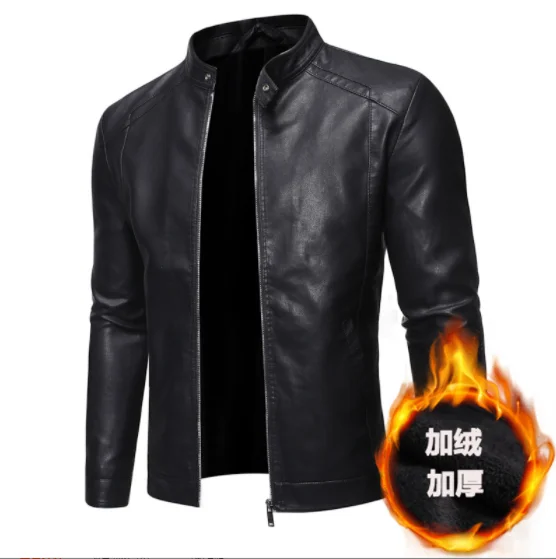 

Men Faux Leather Jacket Motorcycle 5XL Men's Jackets Black Jaqueta De Couro Masculina Outwear Male PU Leather Coats Men Thick