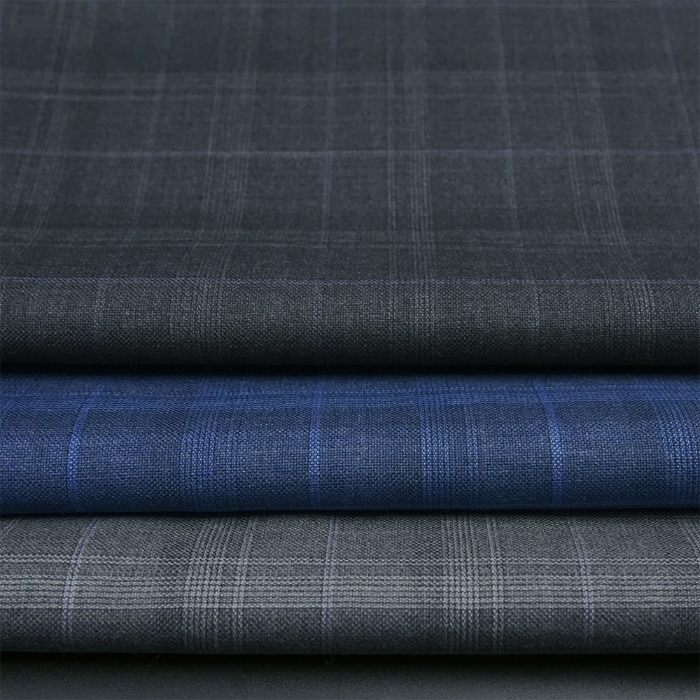 Luxury STOCK Merino Wool Fabric Blend Worsted Wool Fabric Wool Polyester Fabric Men Suits