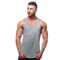 

Men's Sleeveless Gym stringer Vest OEM Blank Customizable Embroidery Solid Color Bodybuilding Fitness Men Y-back Tank Top