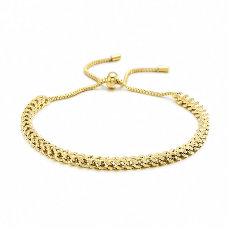 

New Design Adjustable Cuban Jewelry Bangles Gold Bracelet Stainless Steel, Gold color