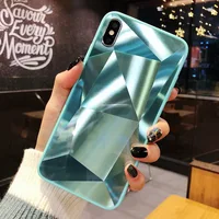 

Luxury 3D Diamond Texture case For iphone 7 Cases For iphone 6 6s 7 8 plus X Xs max XR Cover Thin Case Mirror Pattern Phone Case