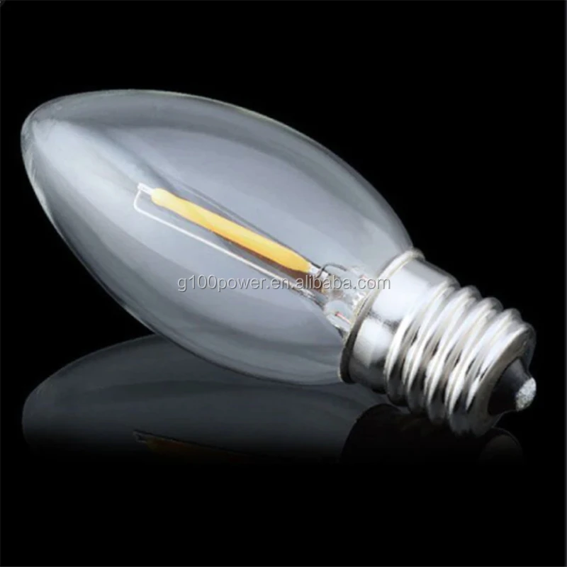 Low Voltage 12V 24 Volt C9 LED Filament Light Bulbs E17 Clear Glass