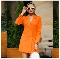 

CAT121 fall women clothing 2019 blazer dress women double breasted