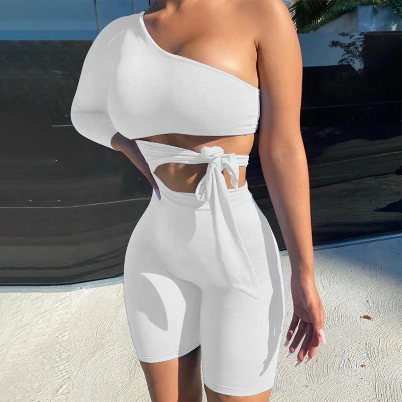 

2021 New Popular Women Backless Hollow Out Sleeveless Yoga Fitness Shorts 2 Piece Set