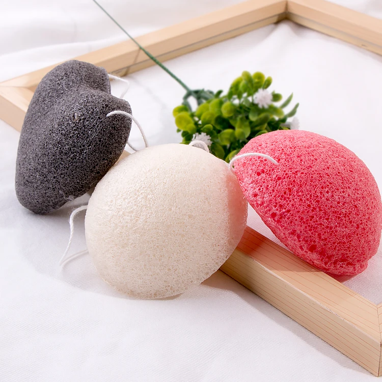 

Heart Shape Private Label Japan Large Soft 100% Natural Konjac Sponge With Box, Green, red, blue, black, customized