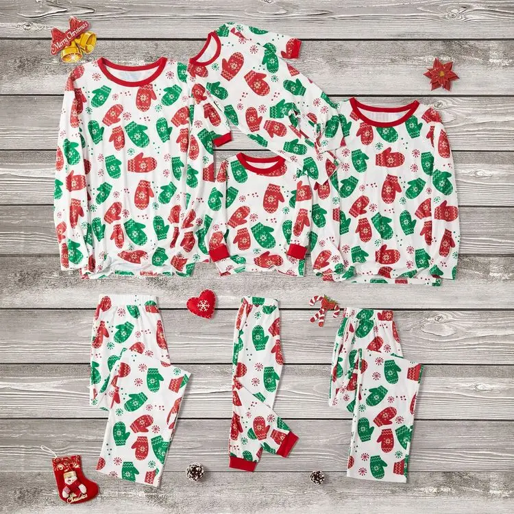

Factory Wholesale Price Custom Design Round Neck Cute Pattern Cozy Cotton Matching Pajamas Pants Set