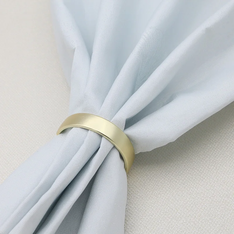 

Matte Gold Napkin Rings Eco-Friendly Metal Napkin Buckles Serviette Holder For Wedding Party Restaurant Home Table Decoration