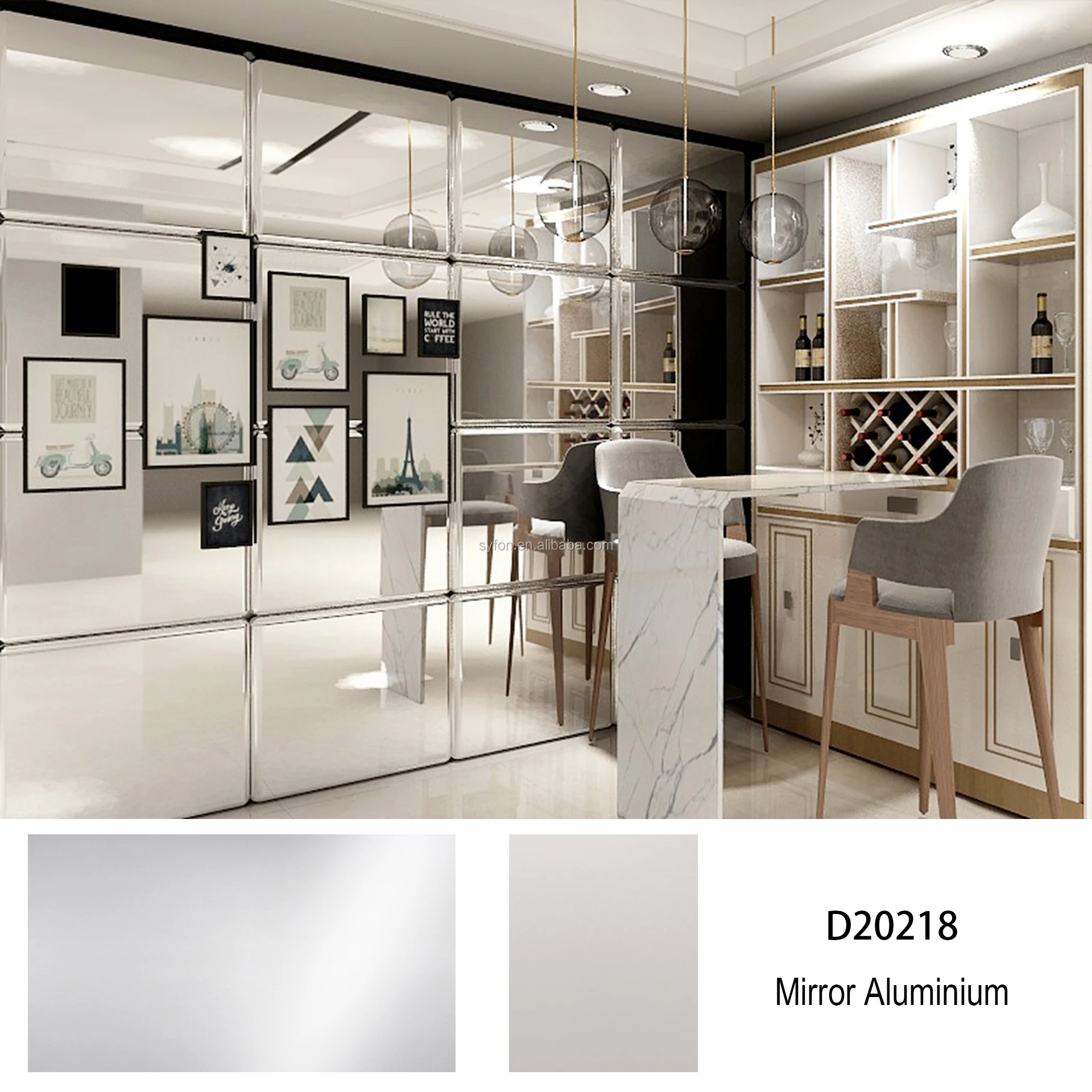 Mirror Aluminium Hpl High Pressure Laminate Formica Compact Laminate