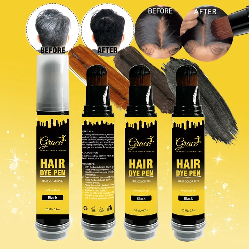 

Private Label Hair Touch Up Root Concealer Correct Over-Bleached Wig Knots and Covers Grey Hair Black Color Hair