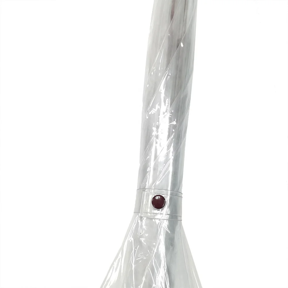 
Colorful Pipings Acrylic J Shape Handle Transparent Straight Umbrella With Customized 