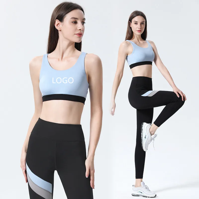 

Workout Outfits Sets for Women 2 Piece Seamless Legging with Sports Bra High Waist Gym Fitness Activewear, Blue pink
