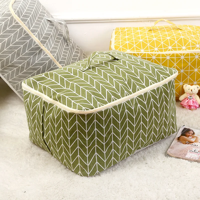 

New Cloth Quilt Dust Finishing Bag Moving Bagclothes Storage Bag, Yellow, green, gray