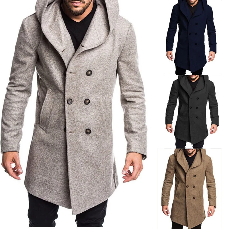 

men winter coat 2021 winter Hot model gentlemen style OVERCOAT slim fit long trench coat for man, Custom color