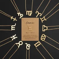 

Trend gift jewelry Zodiac Sign Constellations Necklace gold necklaces Alloy Pendant with Gift Cards