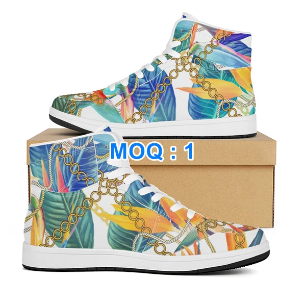 

Hot Sale Wholesale 1 MOQ Dropshopping Custom Made High Top Leather Sneakers Print Logo Design Dress Mens Shoes Casual Sport