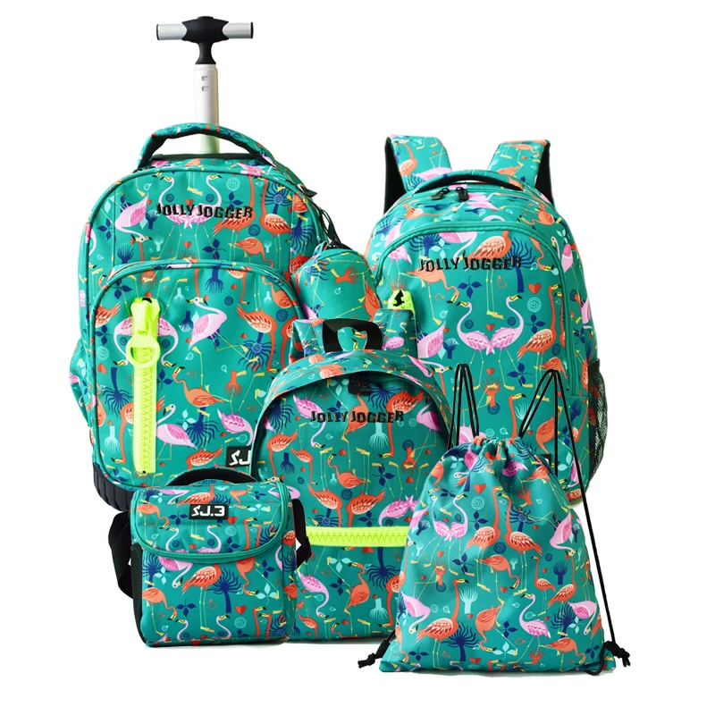 

6 IN 1 Flamingo Teenage School Bag Set Kids Bookbag with Lunch Tote Bag Pencil Case, Camouflage elementary school bags