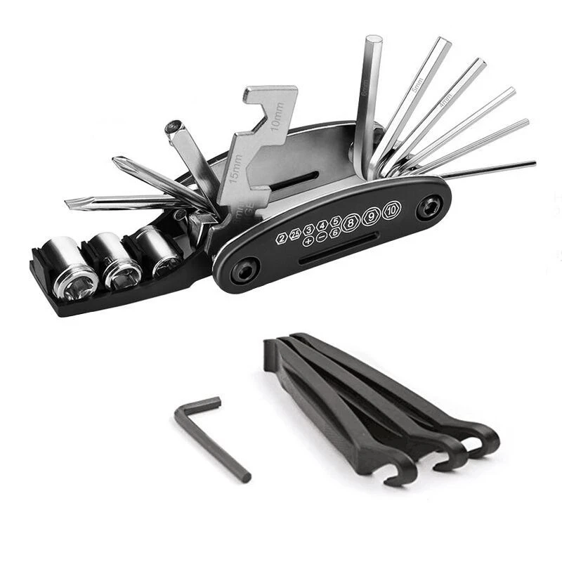 

16 in 1 Multifunction Bicycle Tool Set MTB Bike Tire Repair Kits Puncture Patch Wrench Screwdriver Cycling Maintain Tools