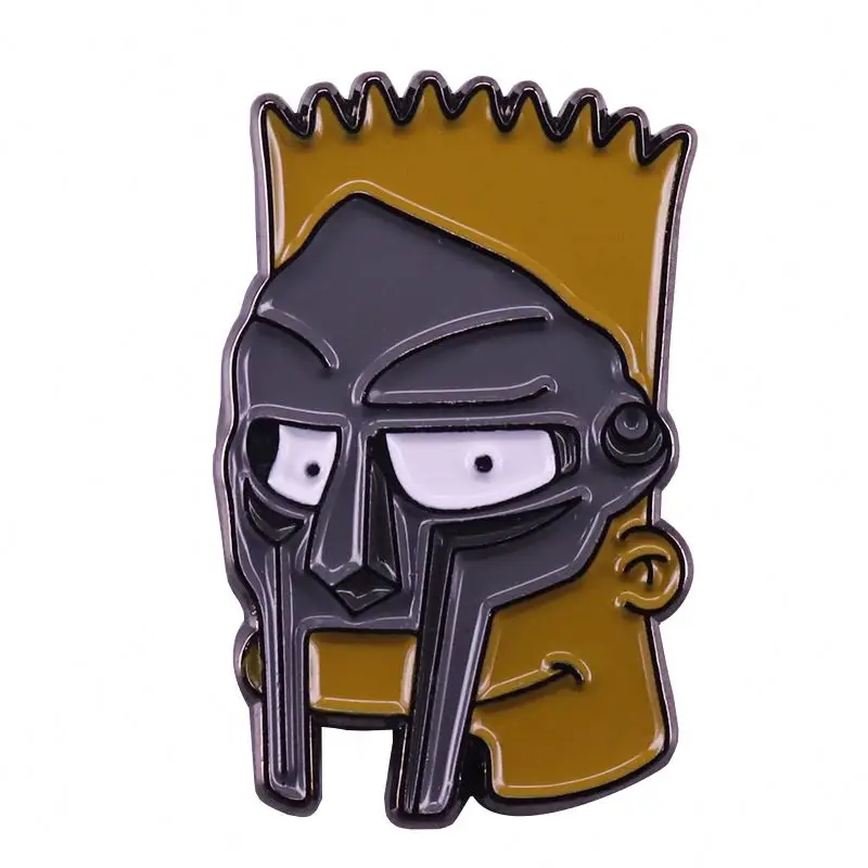 

New MF Doom Lapel Pin Bart Masking badge Hip Hop additon