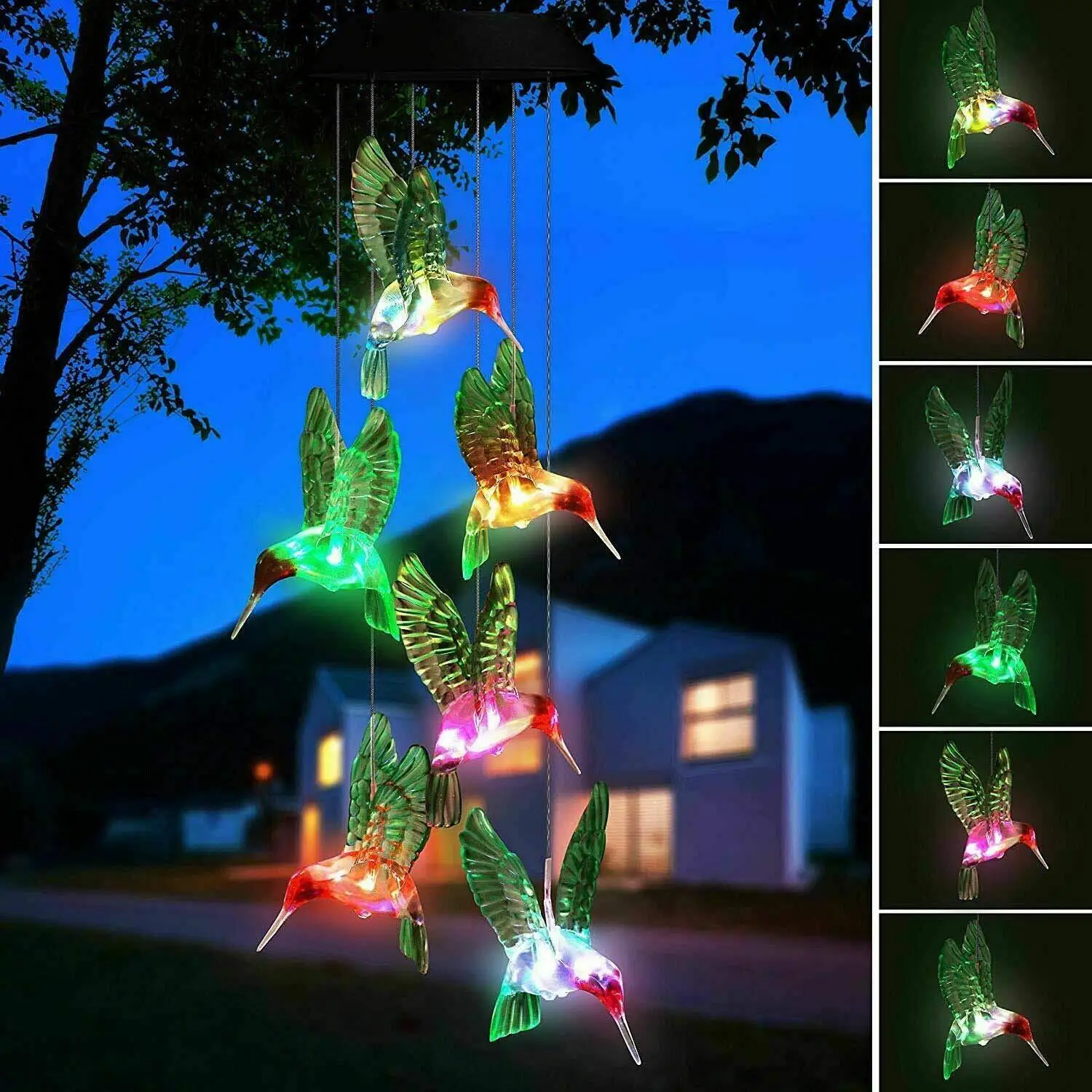 

Outdoor garden decor solar wind chime with RGB light