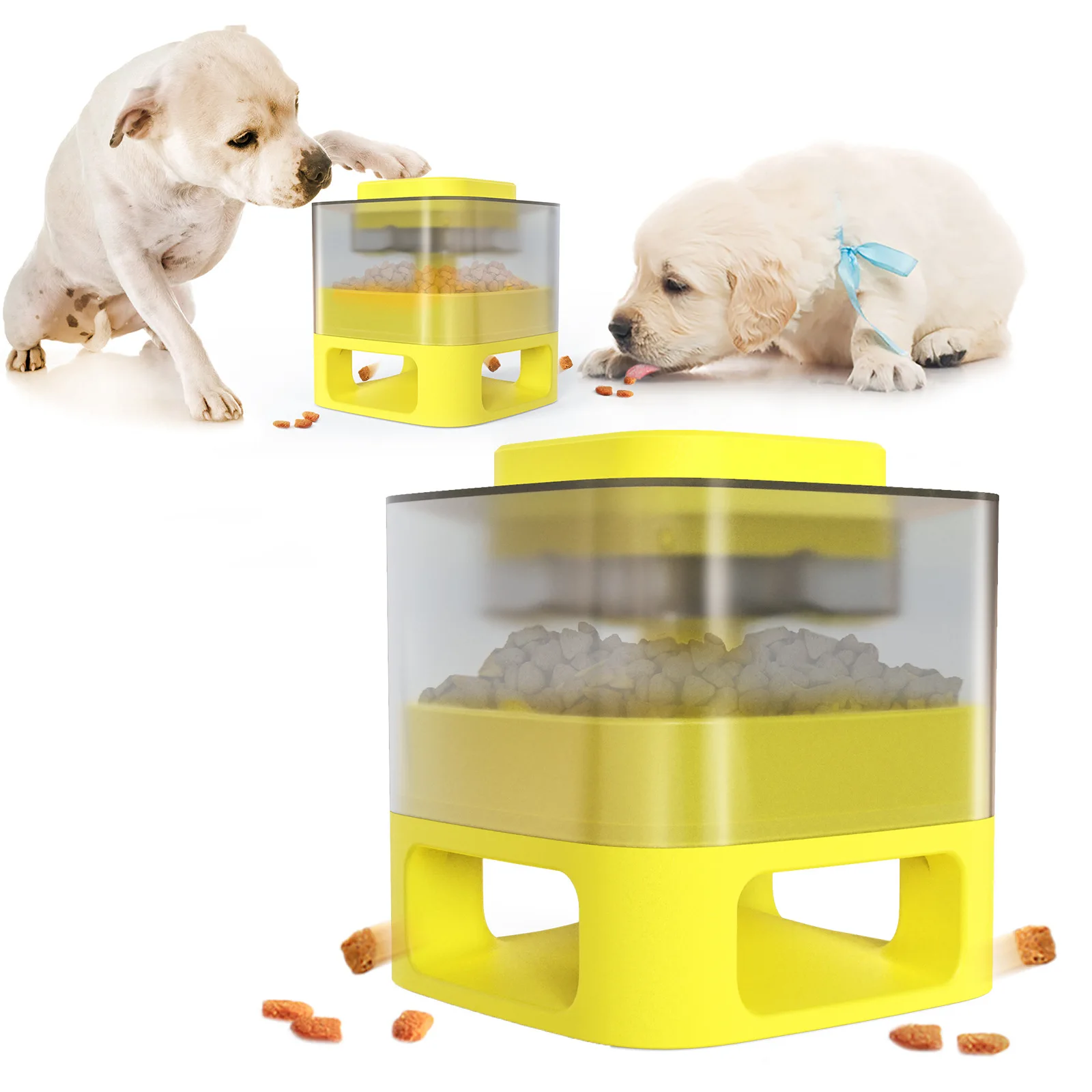 

pet supplies wholesale Dog Food Catapult Square Doggy eco interactive Toys auto dog feeder toy slow feeder dog automatic feeder