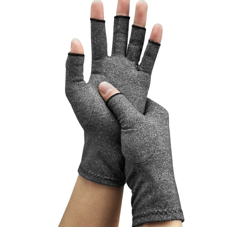 

Factory Price Grey Wrist Support Fingerless Gloves Relieve Rheumatoid Osteoarthritis Gloves Outdoors