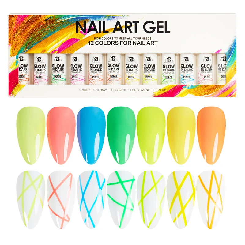 

Nail Packaging Box Custom Kit Unhas De Gel Set Liner Nail New Gel Polish Collection Liner Nail Art Gel