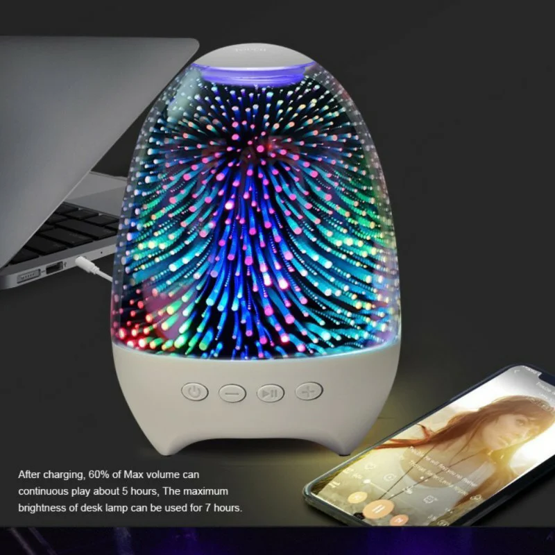 

Portable Party Flame Light Wireless Bt 5.0 Speaker Led Light Waterproof Bluetooths Music Outdoor Led Light Up Speaker Lamp, Red,blue, gray