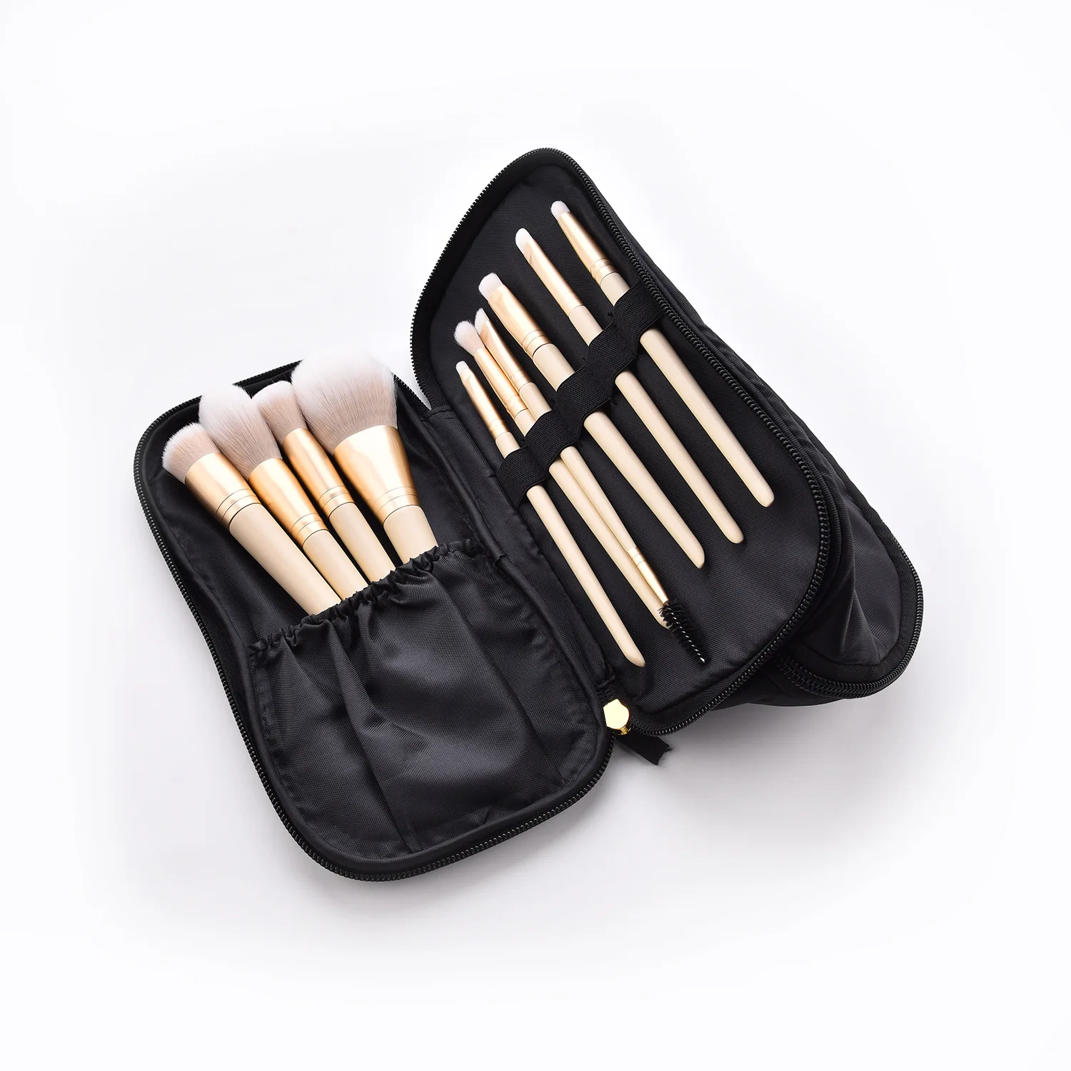 

HMU New Black Private Label Profesional Custom Makeup Brush Travel Storage Organizer Bag