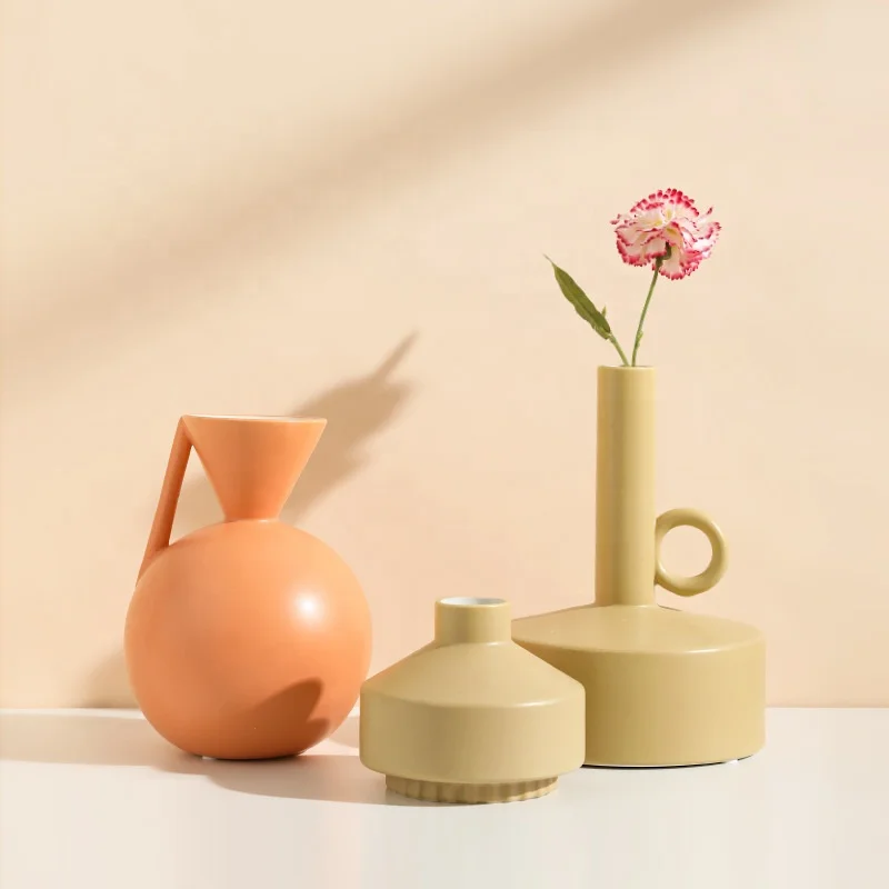 

Nordic ins dried flower decoration ornaments living room creative home Morandi ceramic vase wholesale