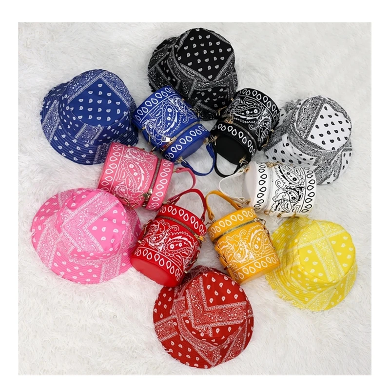 

2021 Newest Handbags hat Sets New bucket Bag Sac A Main Matching Bucket Hat And Purse Set Women Wholesale, 6 colors