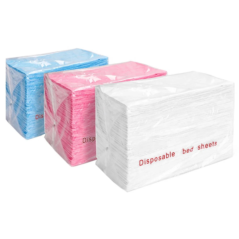 

50pcs Hot Selling NonWoven Fabric Disposable Bed Sheet for hotel/salon, Pink,white,blue