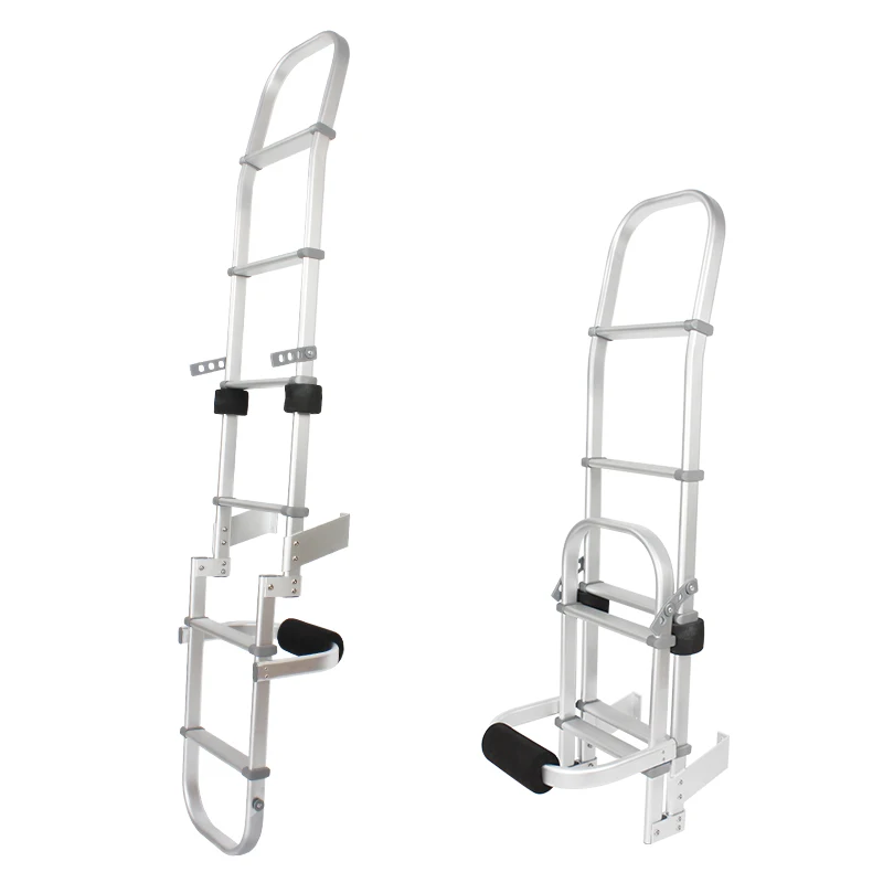 

TYTXRV-OEM-Aluminum Alloy  RV Rear Ladders Caravan Folding Ladder RV Retractable Ladders, Silver