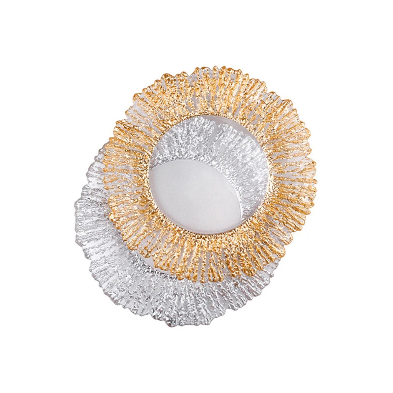 

European-style snow glass plate electroplating gold wedding charger plates, Customized color